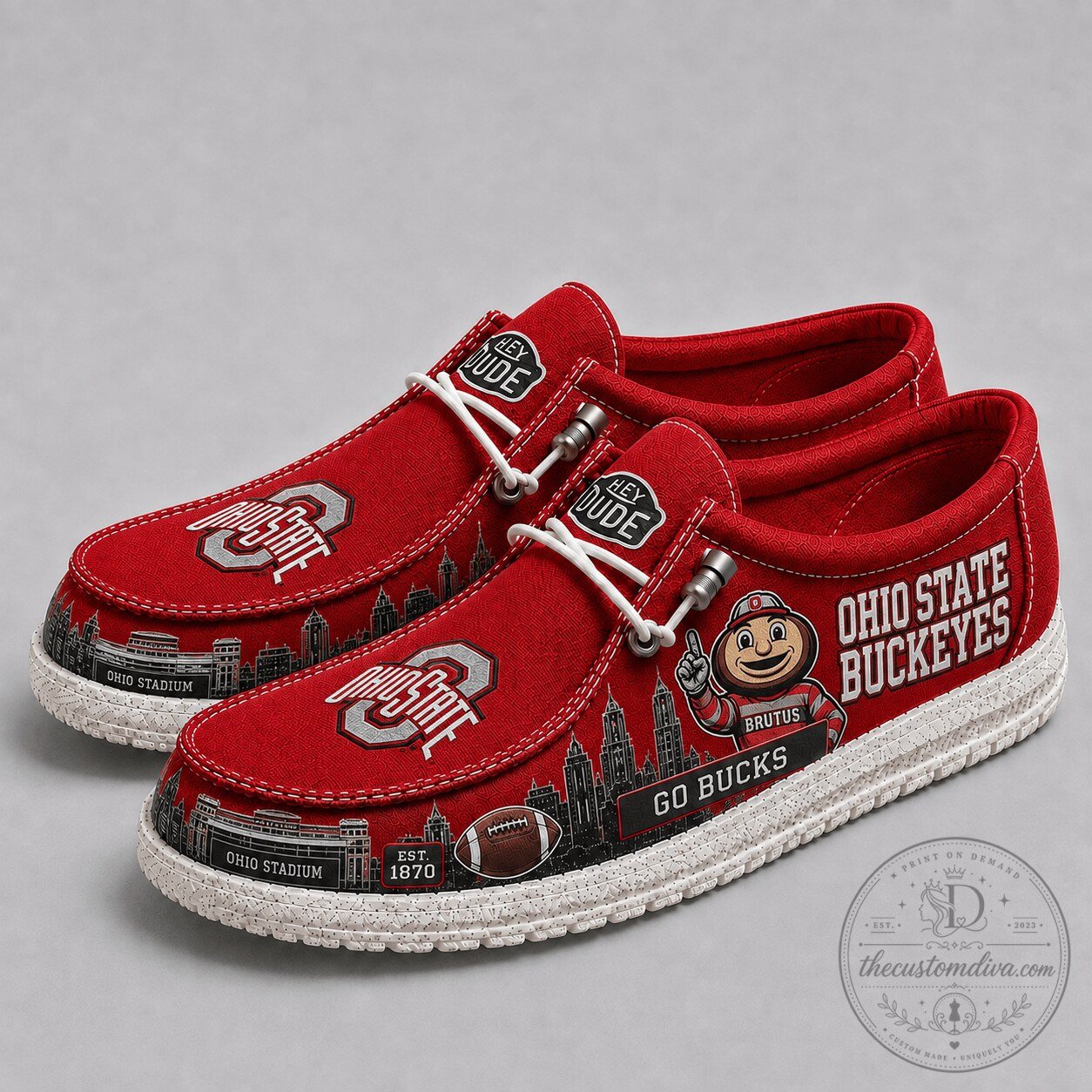 NCAA Cityscape Loafer Shoes TD | Premium Ohio State Buckeyes Football Gear