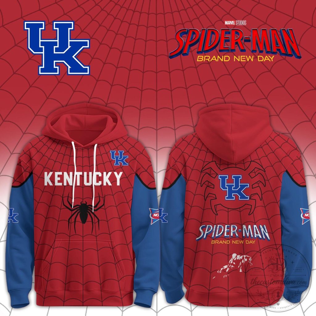 Kentucky Wildcats Spider-Man Brand New Day Marvel Comics Superhero Hoodie Kentucky Wildcats Spider-Man Brand New Day Marvel Comics Superhero Hoodie