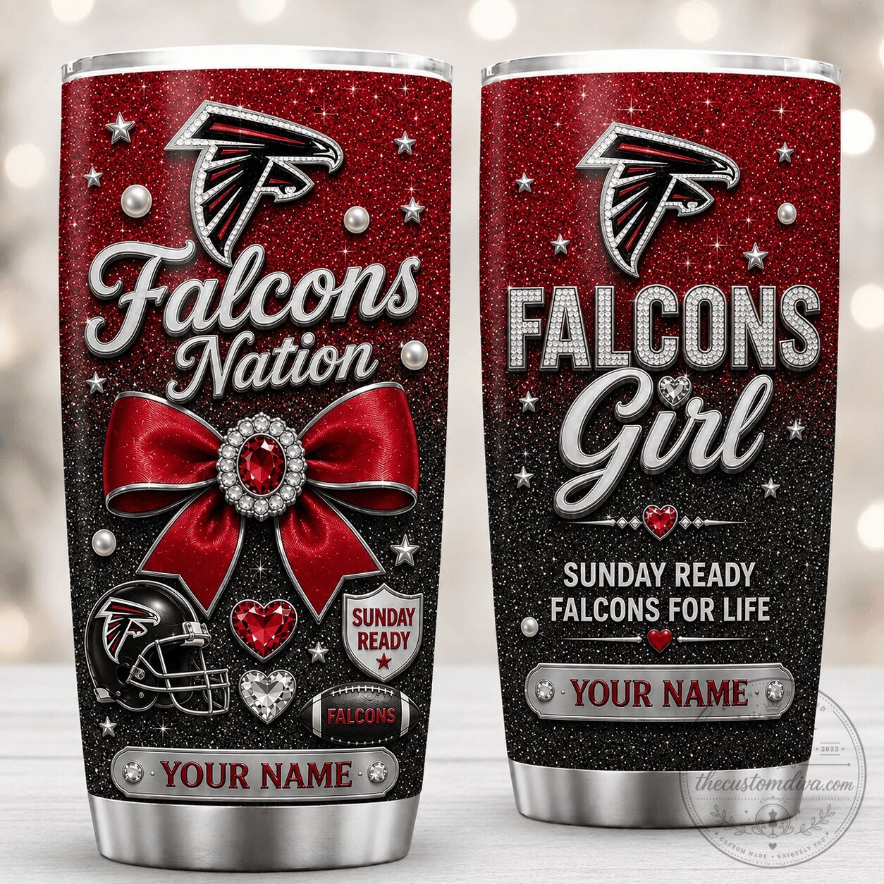 Atlanta Falcons Nation Girl Glitter Custom Name Stainless Steel Tumbler 5 Atlanta Falcons Nation Girl Glitter Custom Name Stainless Steel Tumbler