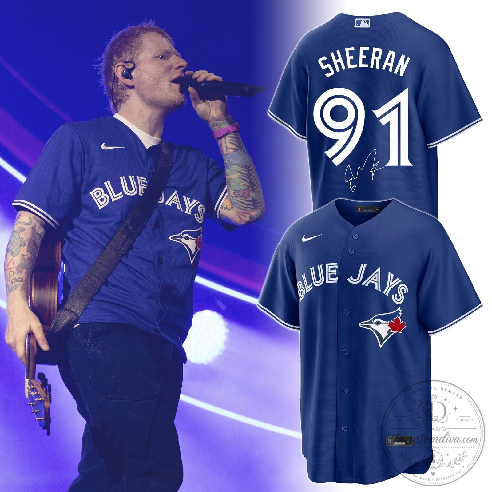 Toronto Blue Jays Ed Sheeran Limited Edition Baseball Jersey