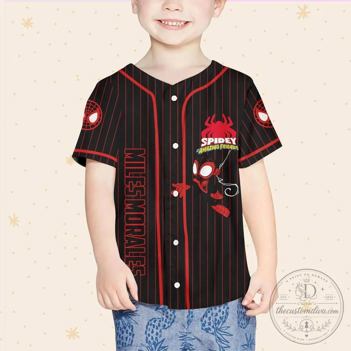 Miles Morales Spidey and His Amazing Friends Baseball Jersey 10 Miles Morales Spidey and His Amazing Friends Baseball Jersey