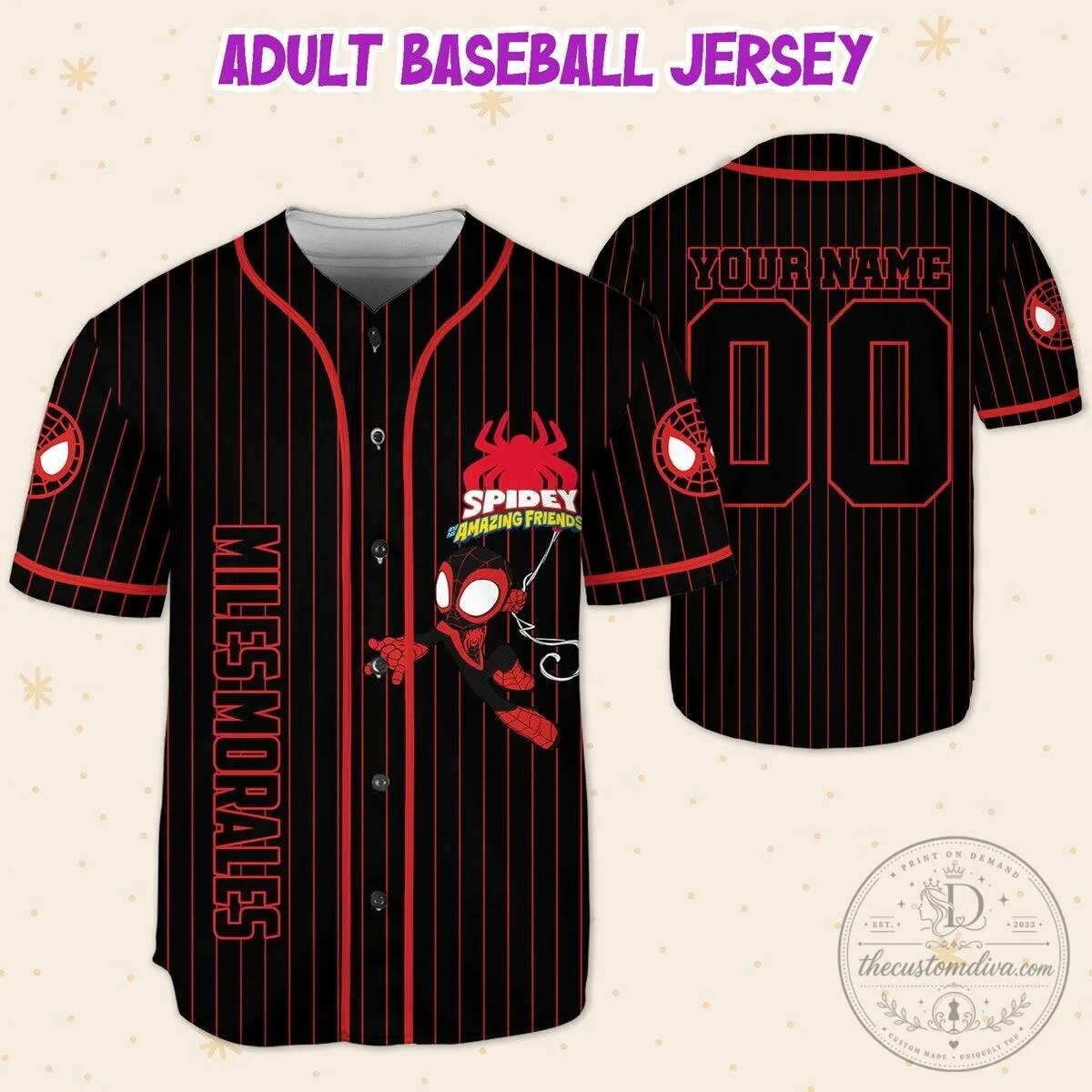 Miles Morales Spidey and His Amazing Friends Baseball Jersey 11 Miles Morales Spidey and His Amazing Friends Baseball Jersey