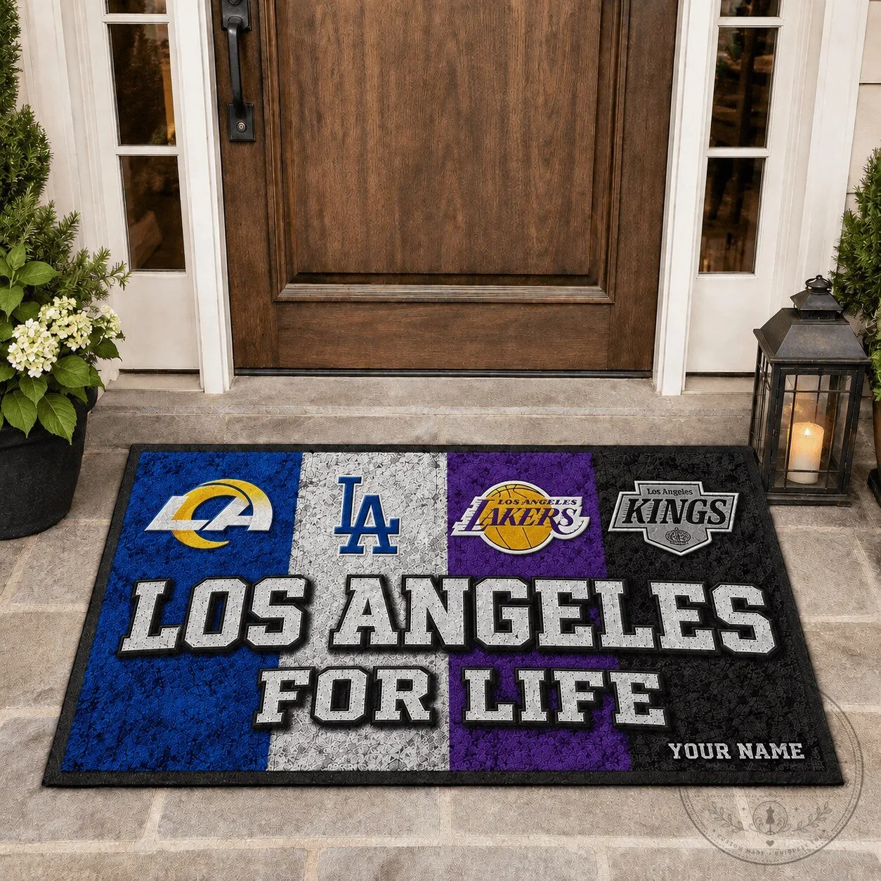 Los Angeles For Life Personalized Sports Fan Doormat