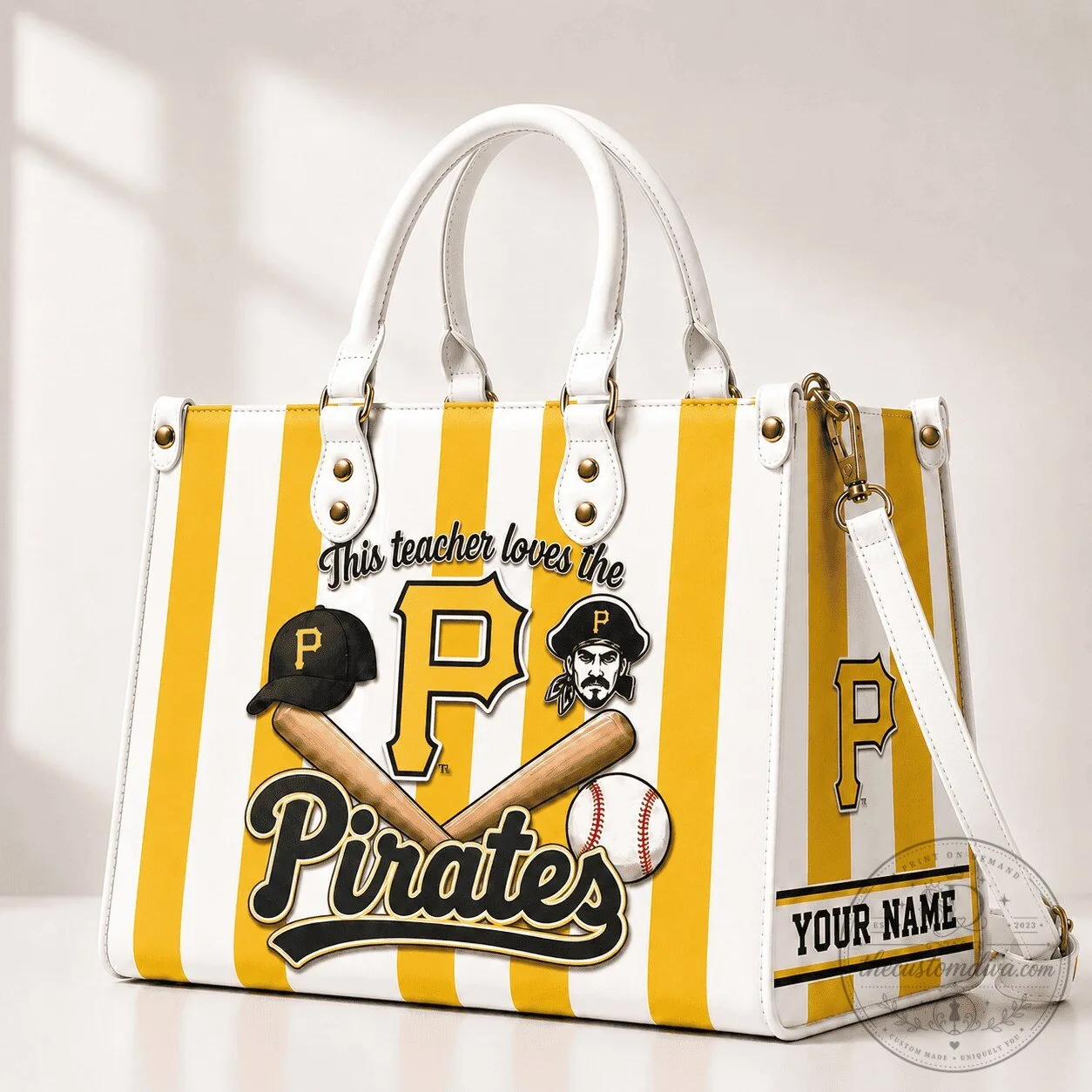 Pittsburgh Pirates Baseball Team Personalized Teacher Handbag