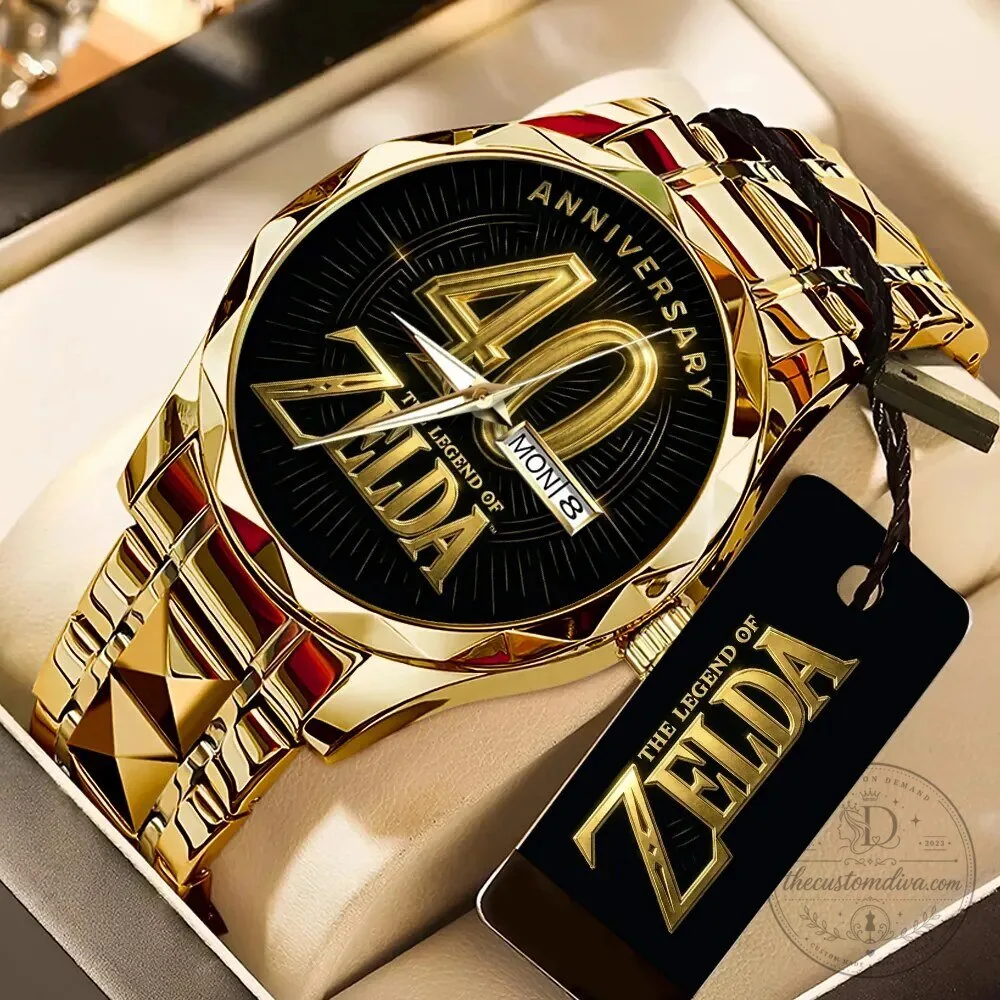The Legend of Zelda 40th Anniversary Gold Tone Stainless Steel Watch