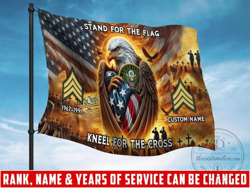 United States Military Stand For The Flag Kneel For The Cross Garden Flag 1 United States Military Stand For The Flag Kneel For The Cross Garden Flag