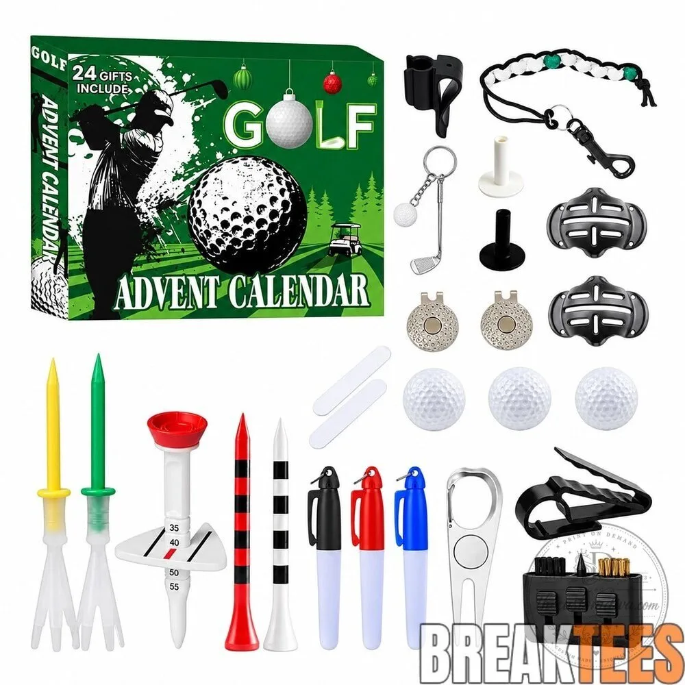 Golf Advent Calendar Christmas Countdown Gift Set with 24 Golf Accessories