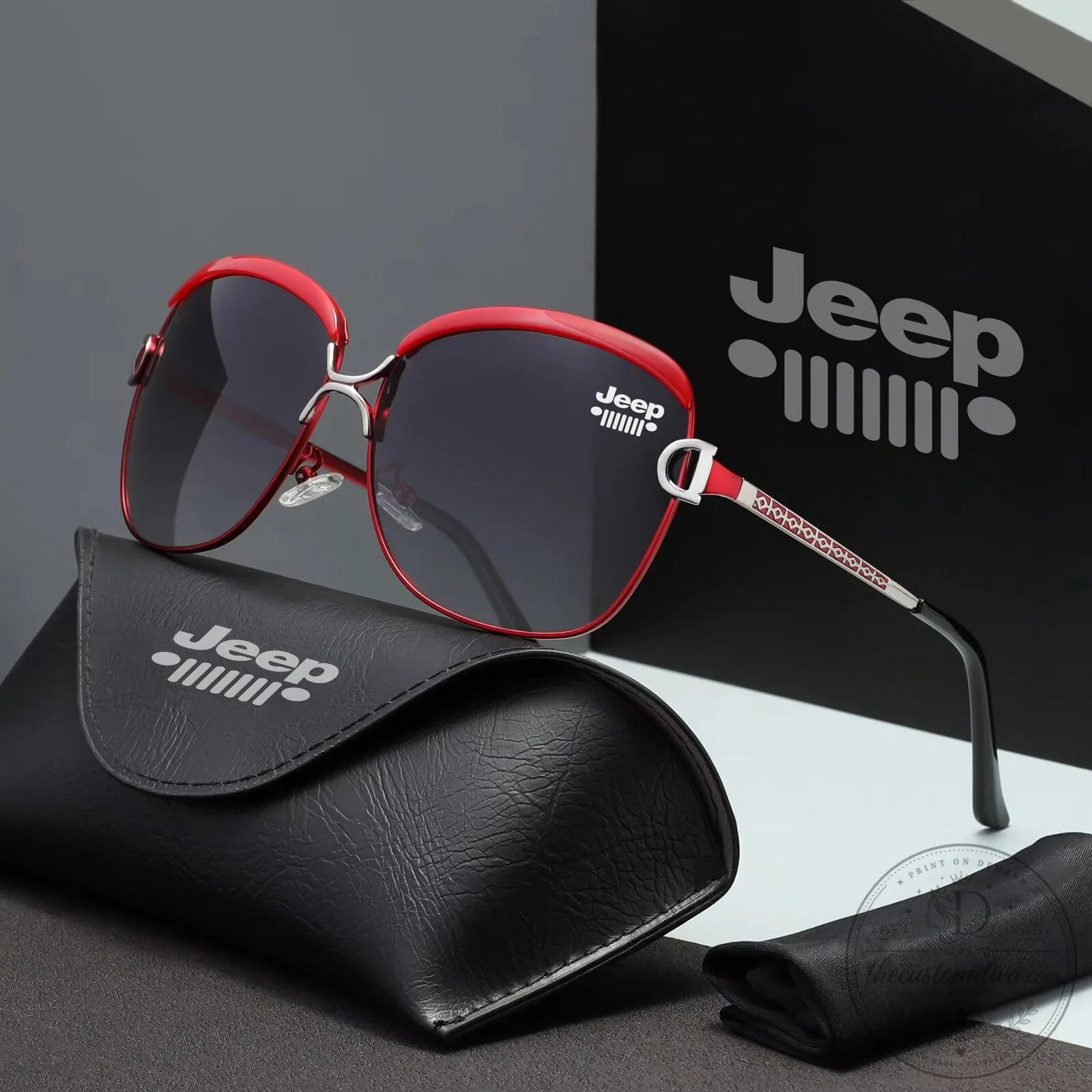 Jeep Red Frame Polarized UV400 Women's Fashion Sunglasses