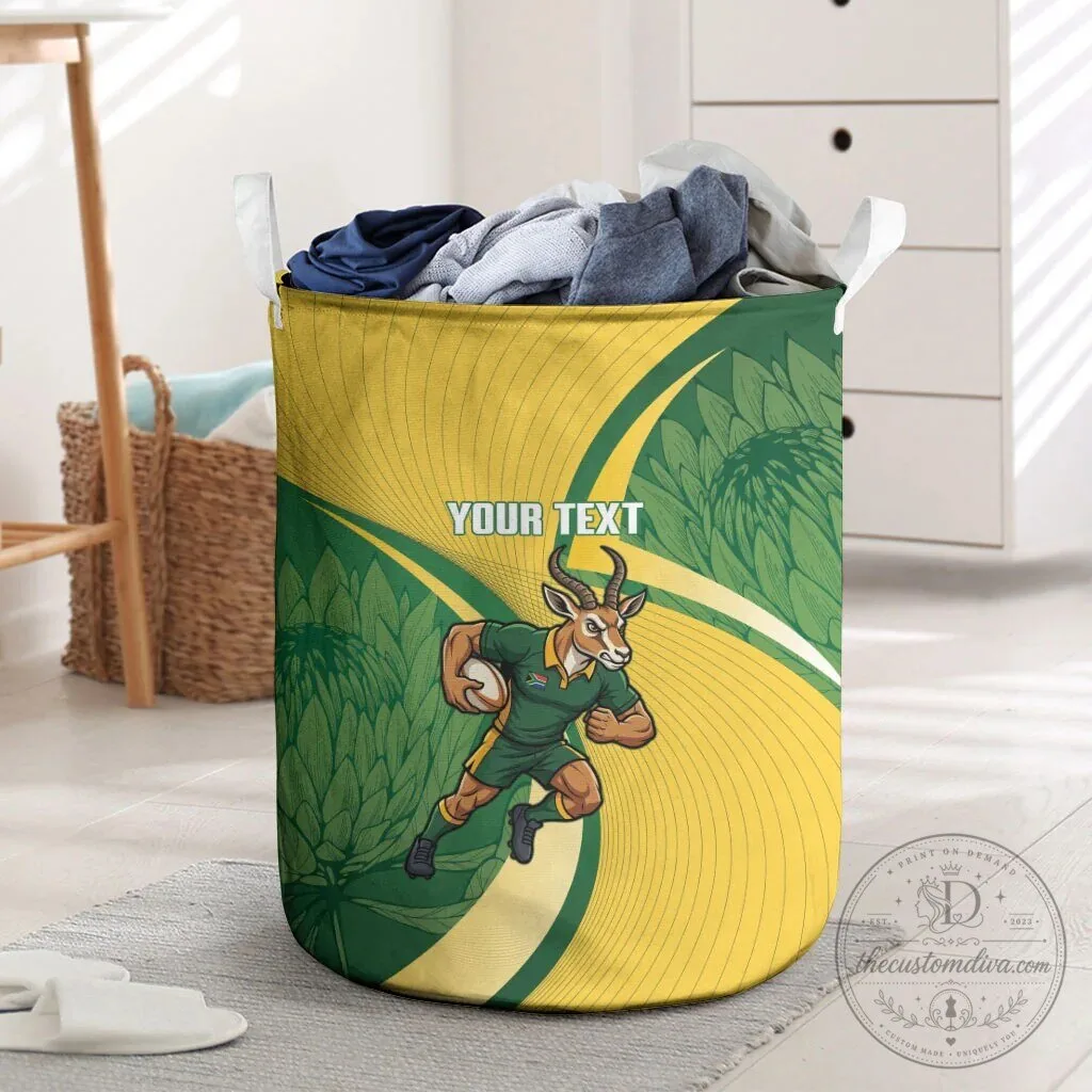 South Africa Rugby Springboks Mascot Custom Laundry Basket