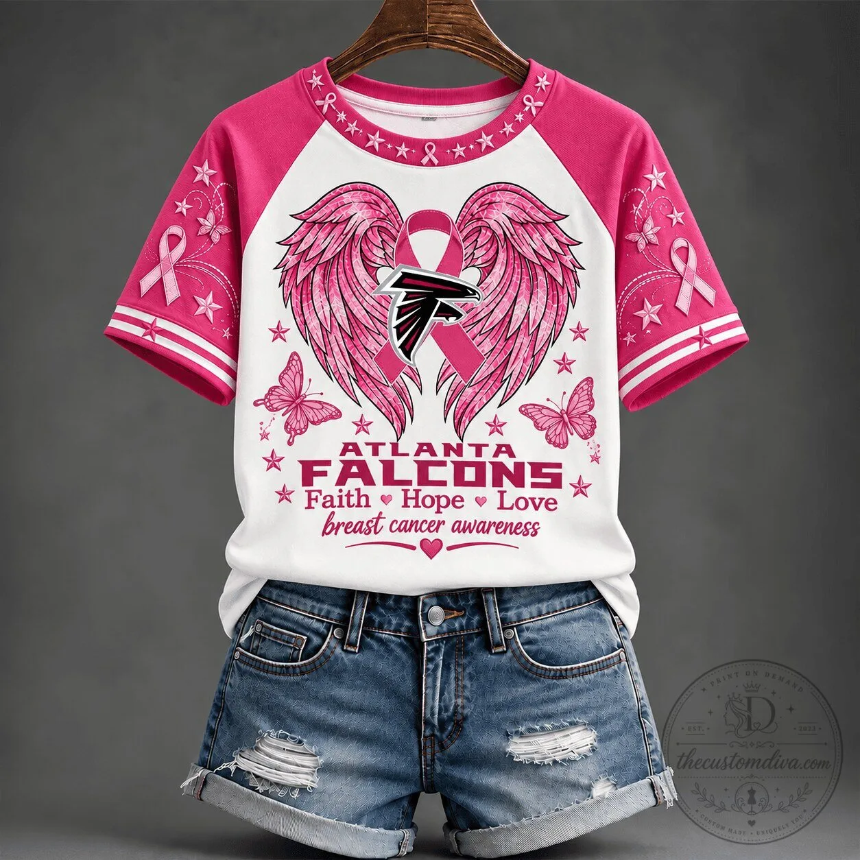 Atlanta Falcons Faith Hope Love Breast Cancer Awareness T-Shirt 1 Atlanta Falcons Faith Hope Love Breast Cancer Awareness T-Shirt