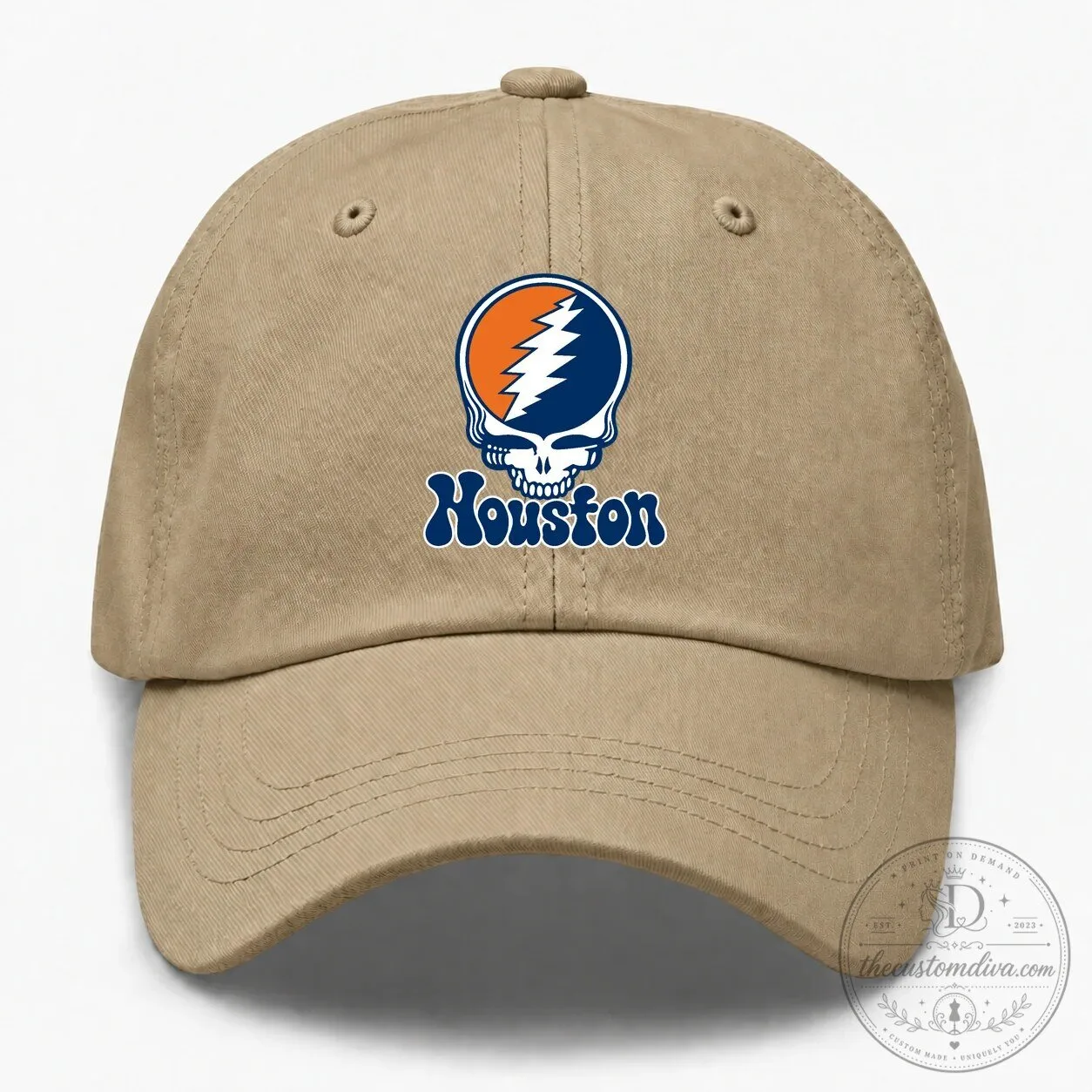 Houston Grateful Dead Steal Your Face Baseball Cap Hat