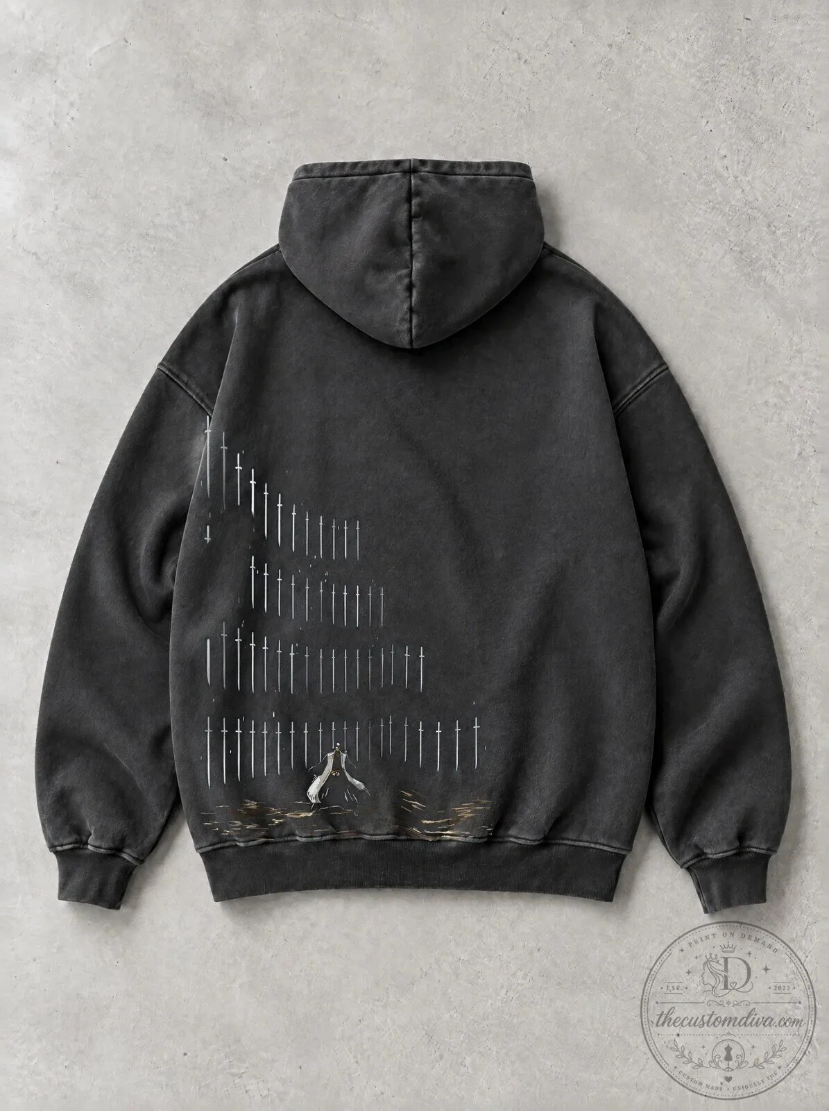 Bleach Bankai Territory Vintage Washed Anime Manga Graphic Hoodie