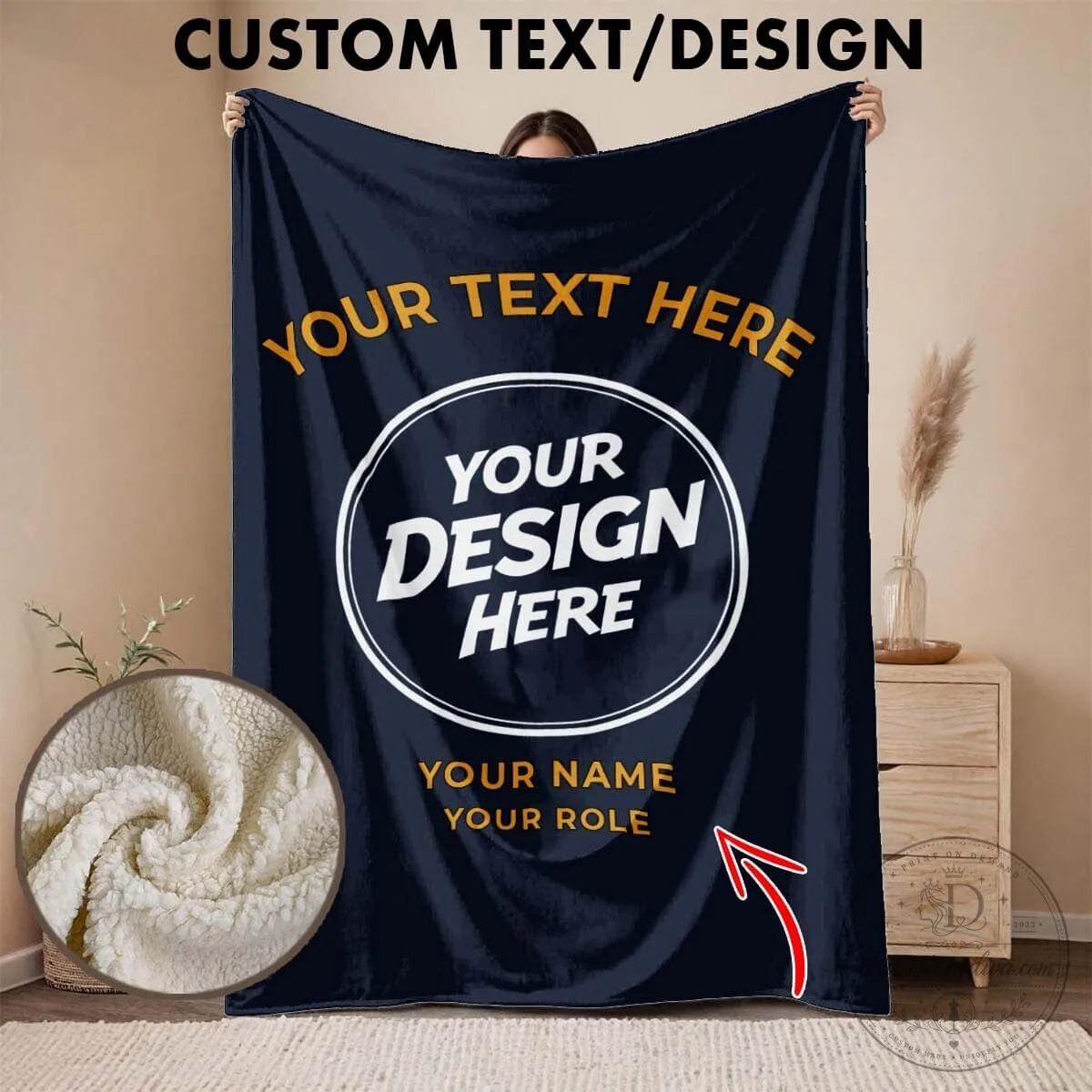 Personalized Custom Text and Design Photo Collage Fleece Blanket