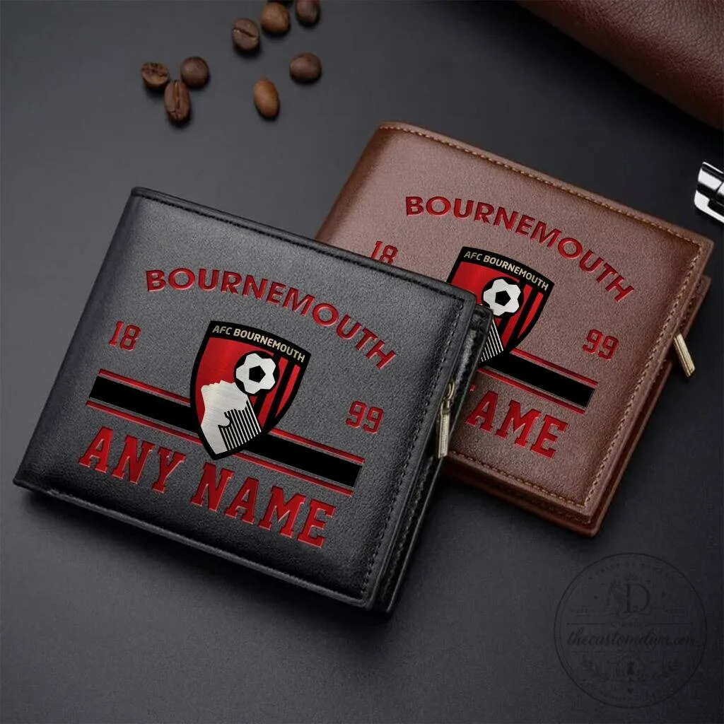 AFC Bournemouth Personalized Name Leather Wallet