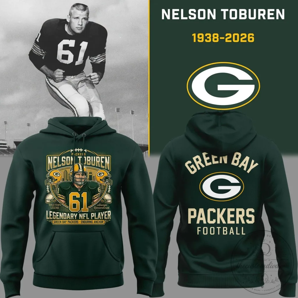 Nelson Toburen Green Bay Packers Legendary NFL Player Hoodie Nelson Toburen Green Bay Packers Legendary NFL Player Hoodie