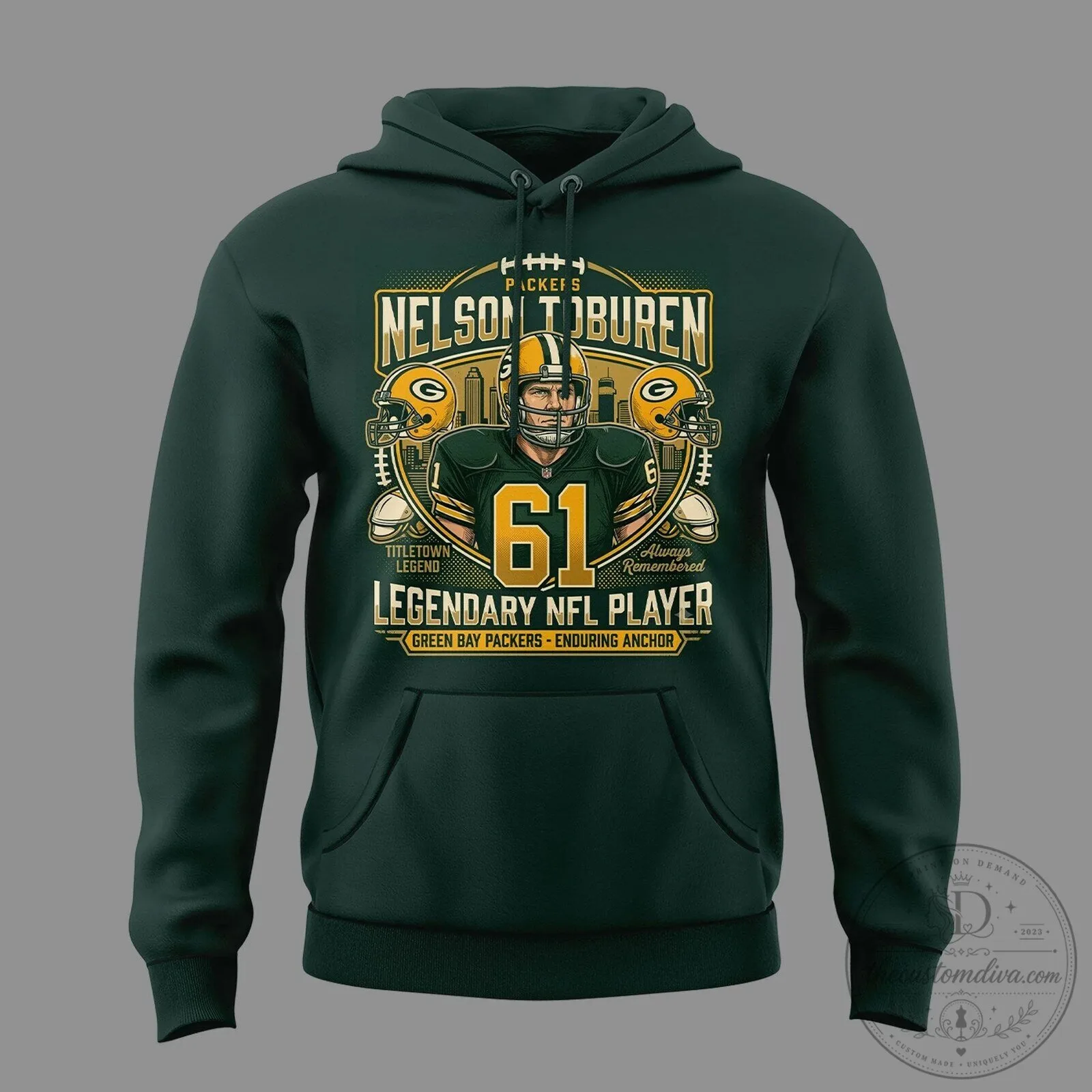 Nelson Toburen Green Bay Packers Legendary NFL Player Hoodie 8 Nelson Toburen Green Bay Packers Legendary NFL Player Hoodie