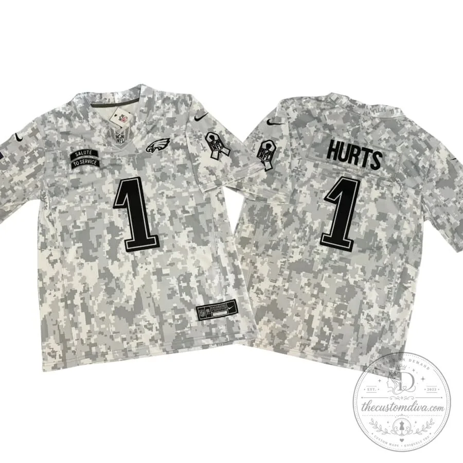 Jalen Hurts Philadelphia Eagles Salute To Service Digital Camouflage Football Jersey