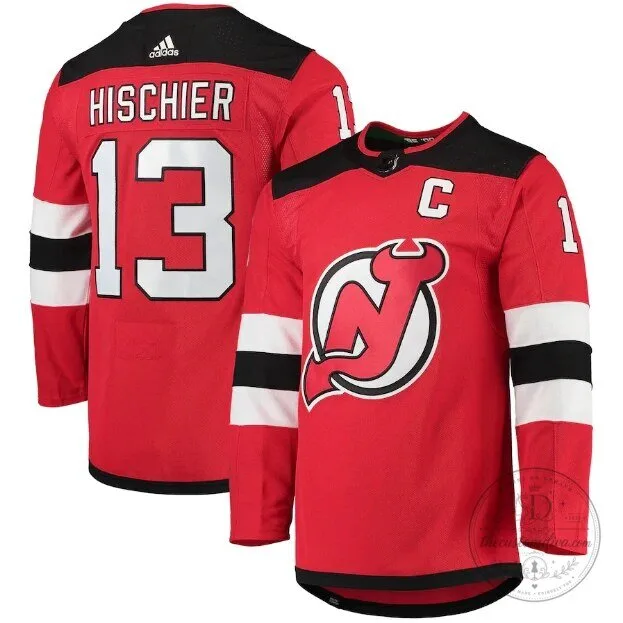 Nico Hischier New Jersey Devils Adidas Authentic Home Jersey 2 Nico Hischier New Jersey Devils Adidas Authentic Home Jersey