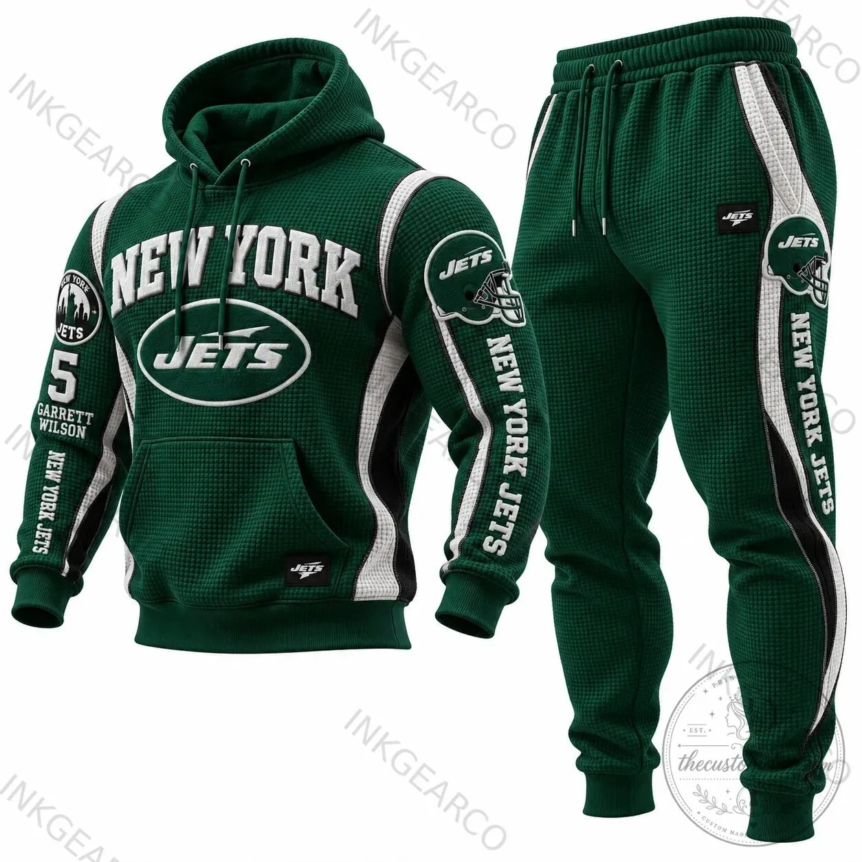 New York Jets Garrett Wilson Number 5 NFL Football Team Hoodie