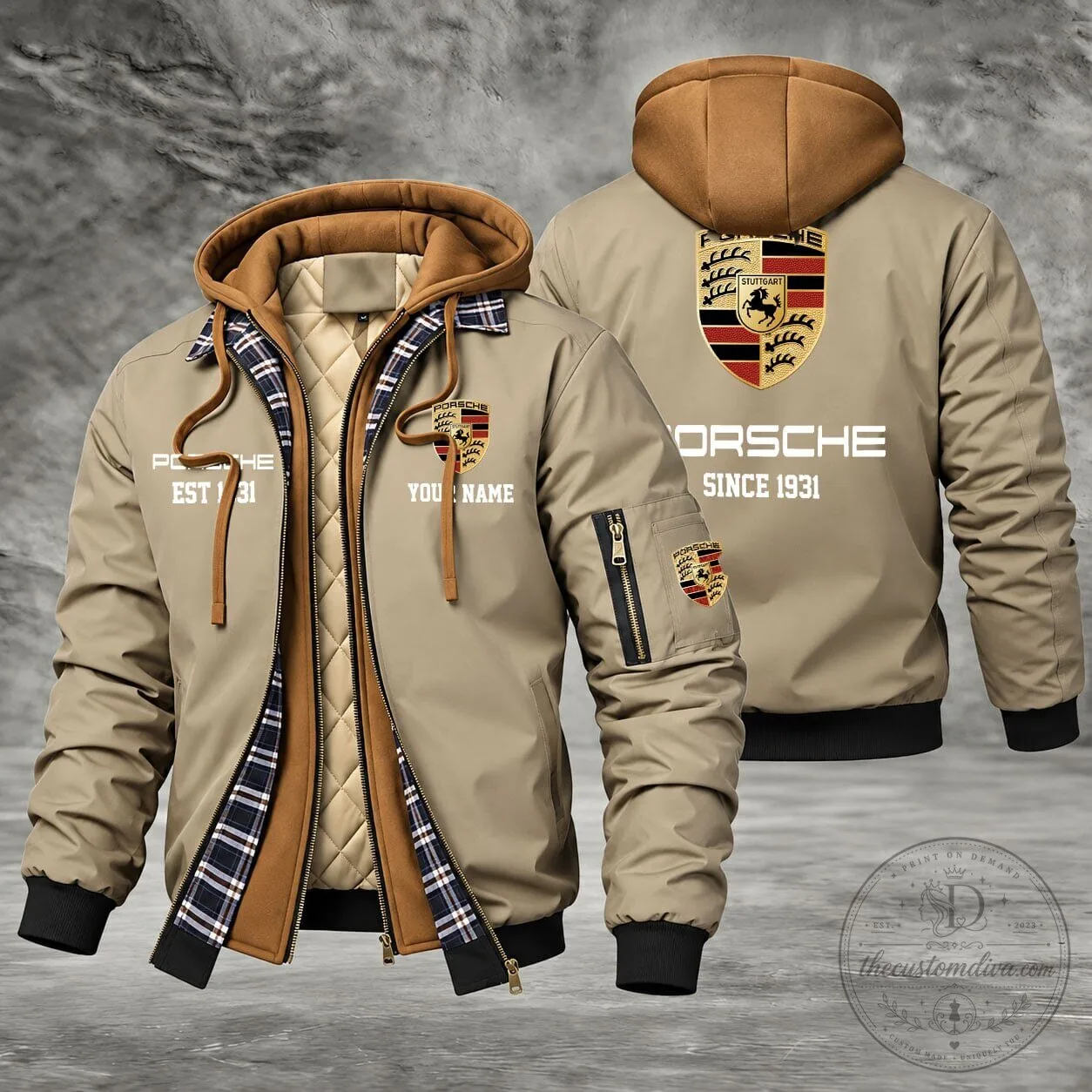 Porsche Since 1931 Custom Name High Quality Thick Windbreaker Jacket