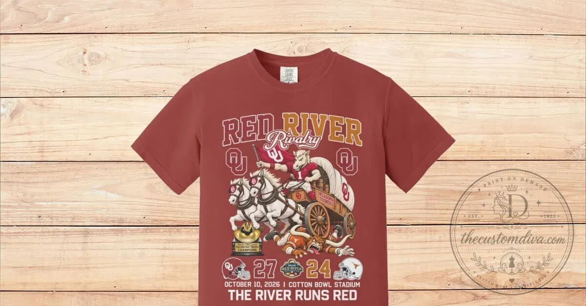 Oklahoma Sooners vs Texas Longhorns Red River Rivalry Game Day T-Shirt