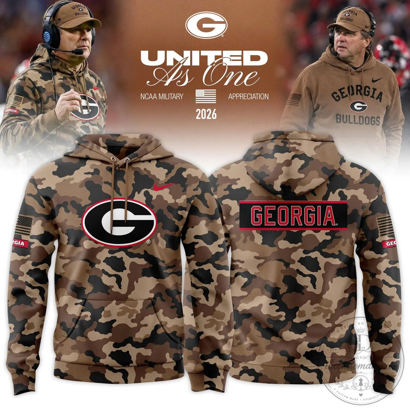Georgia Bulldogs NCAA Military Appreciation Camouflage Hoodie 6 Georgia Bulldogs NCAA Military Appreciation Camouflage Hoodie