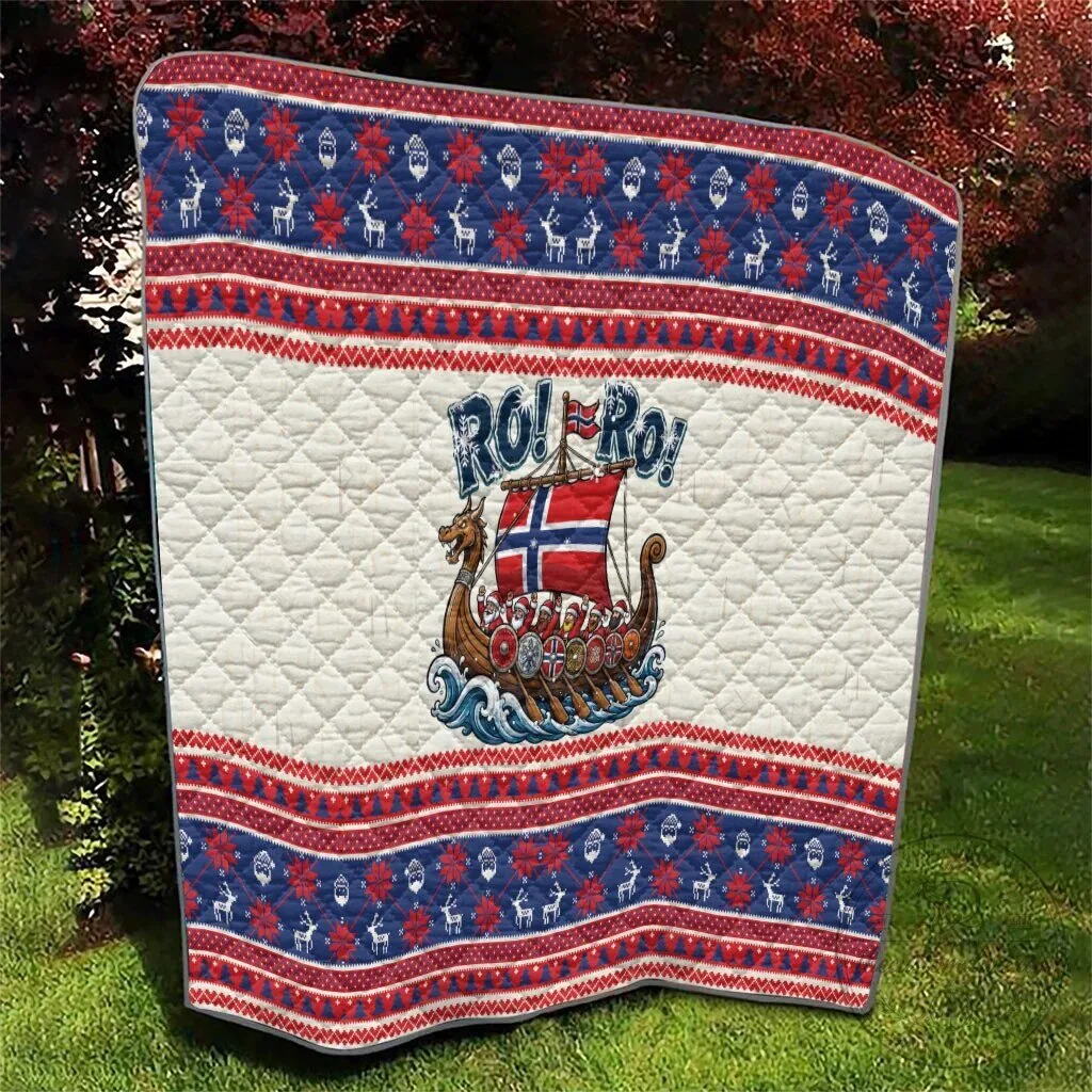 Ro Ro Viking Ship Norwegian Christmas Quilt Blanket 14 Ro Ro Viking Ship Norwegian Christmas Quilt Blanket