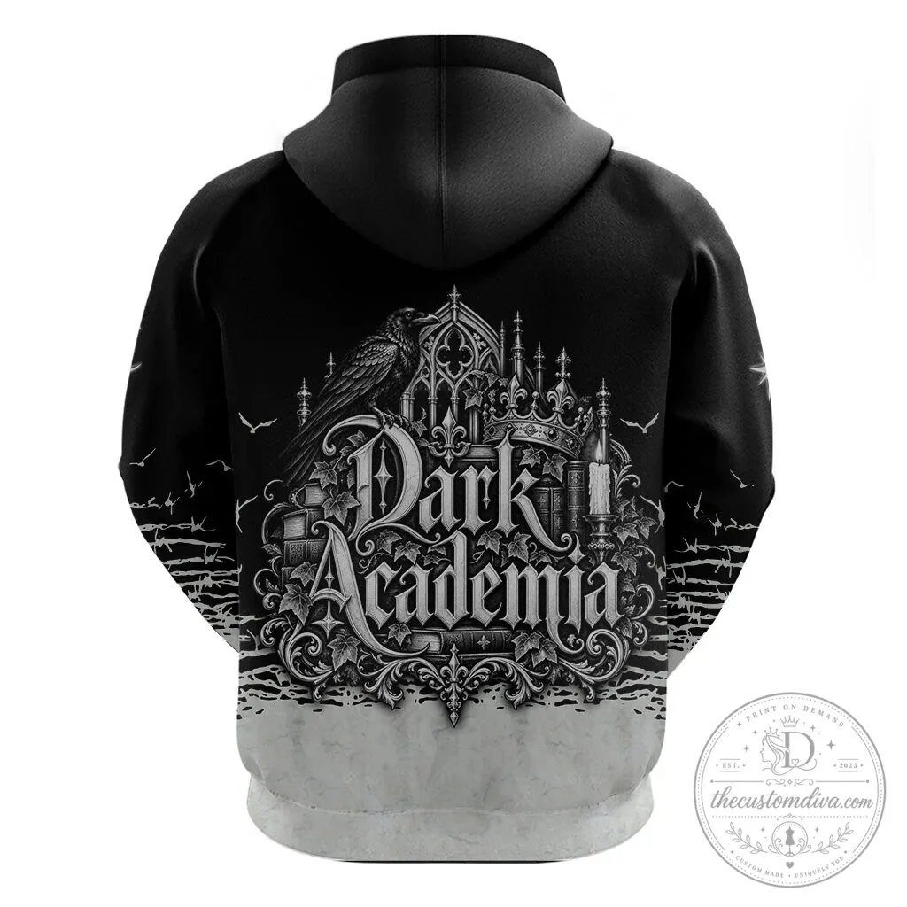 Dark Academia Raven Gothic Literature Vintage Bookish Aesthetic Zip Hoodie 10 Dark Academia Raven Gothic Literature Vintage Bookish Aesthetic Zip Hoodie