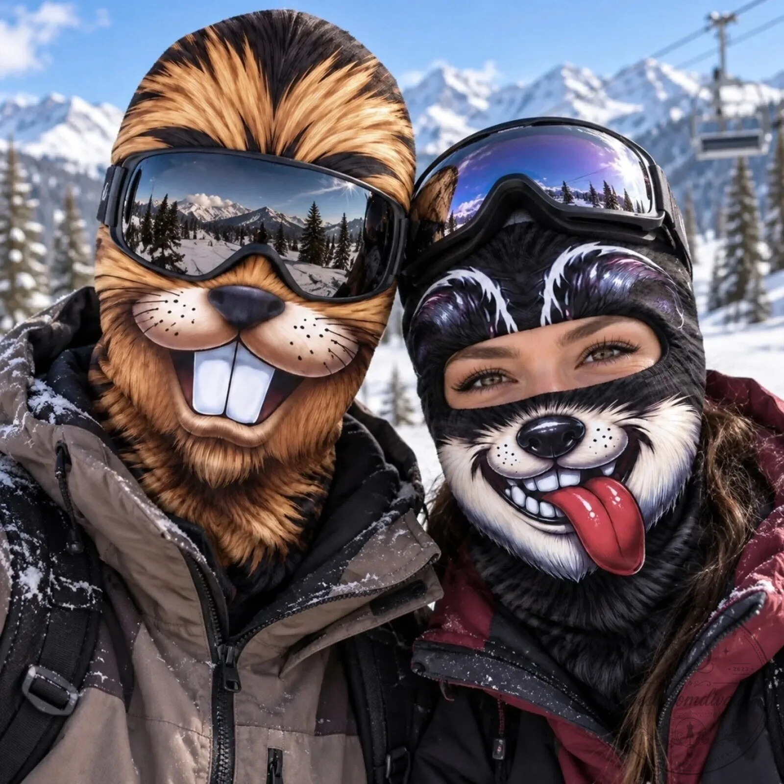 Funny Beaver and Dog Animal Face Ski Mask Balaclava