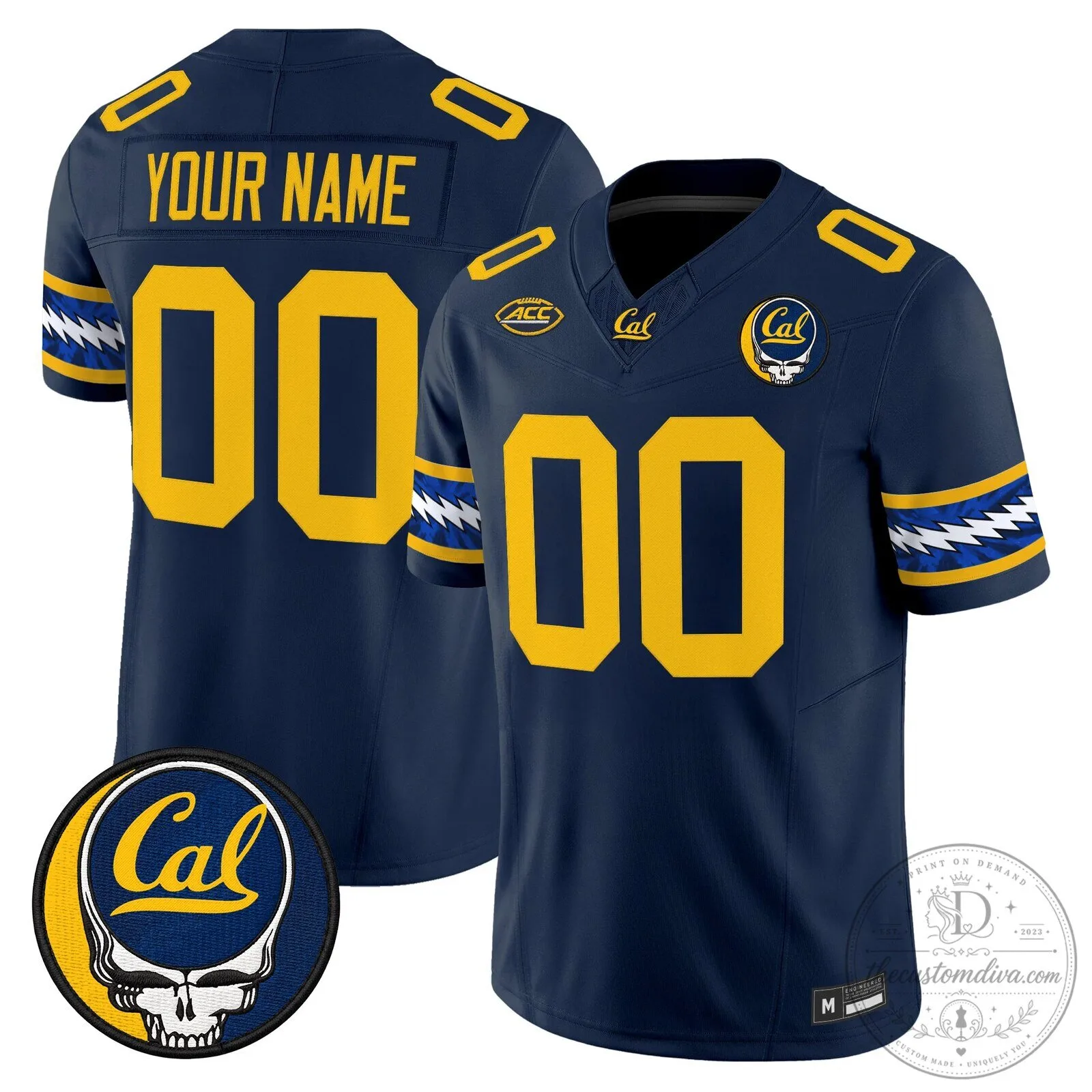 California Golden Bears Grateful Dead Custom Football Jersey