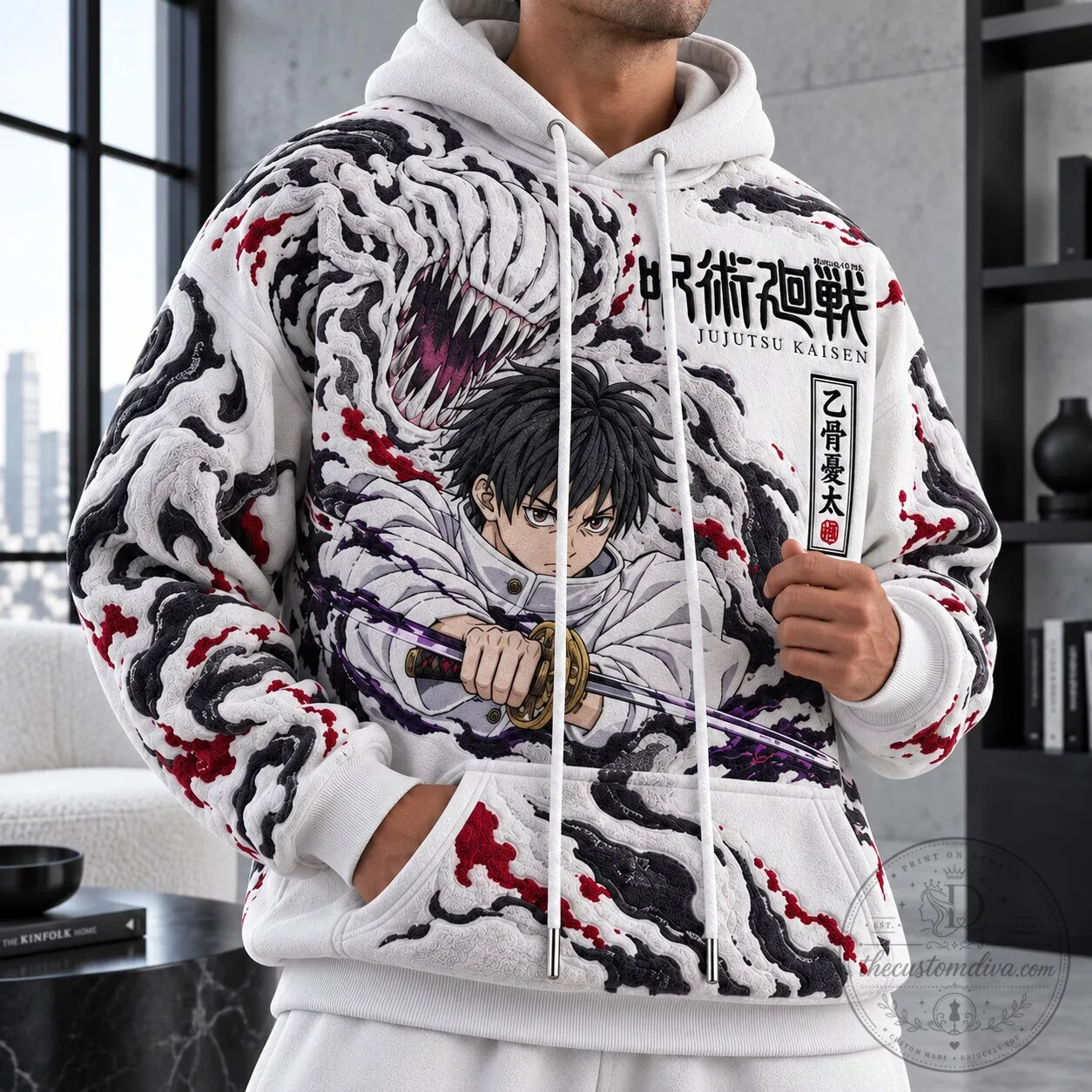 Jujutsu Kaisen Yuta Okkotsu Anime Manga Character White Hoodie