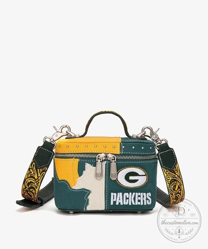 Green Bay Packers NFL Football Team Canvas Crossbody Bag with Adjustable Strap
