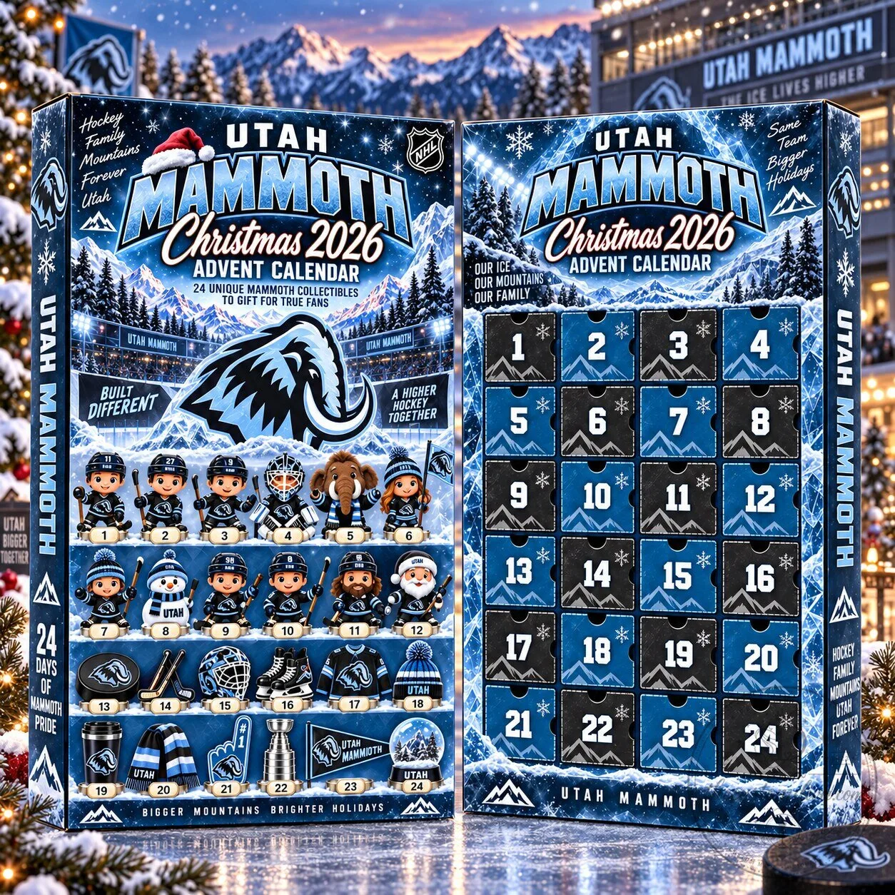 Utah Mammoth National Hockey League Christmas Advent Calendar Box