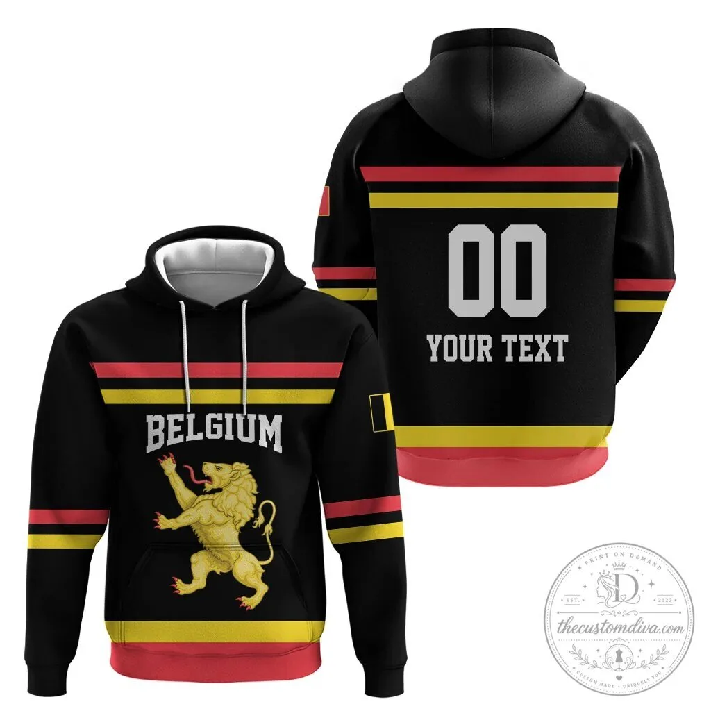 Belgium National Football Team Lion Crest Black Hoodie 12 Belgium National Football Team Lion Crest Black Hoodie