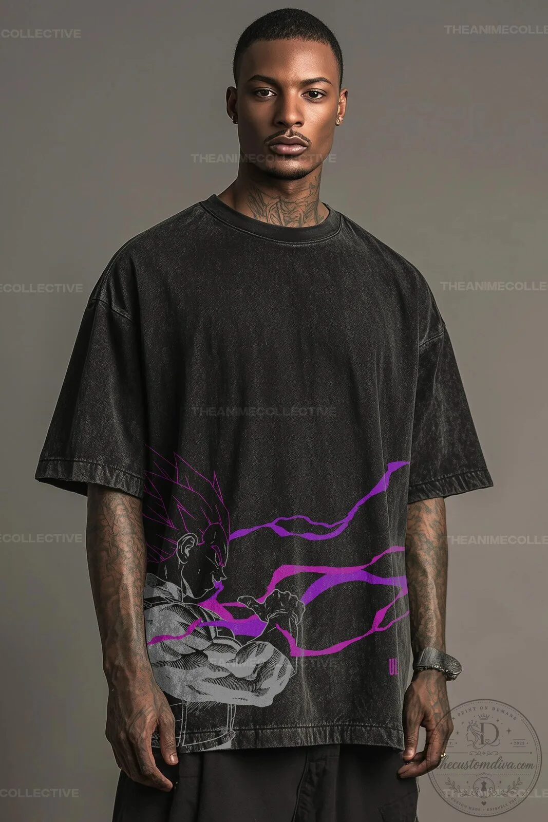 Dragon Ball Super Vegeta Ultra Ego Anime Graphic Washed Black T-Shirt