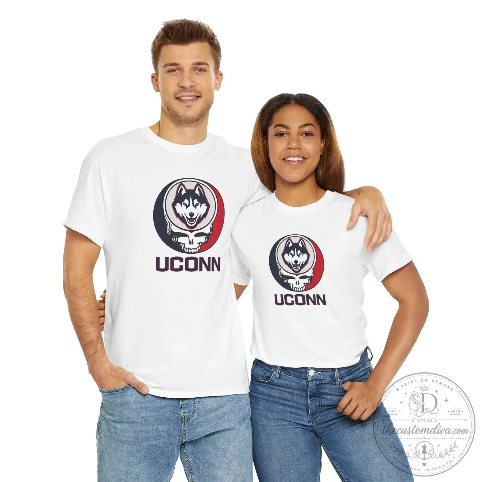 University of Connecticut Huskies Grateful Dead Steal Your Face T-Shirt 2 University of Connecticut Huskies Grateful Dead Steal Your Face T-Shirt