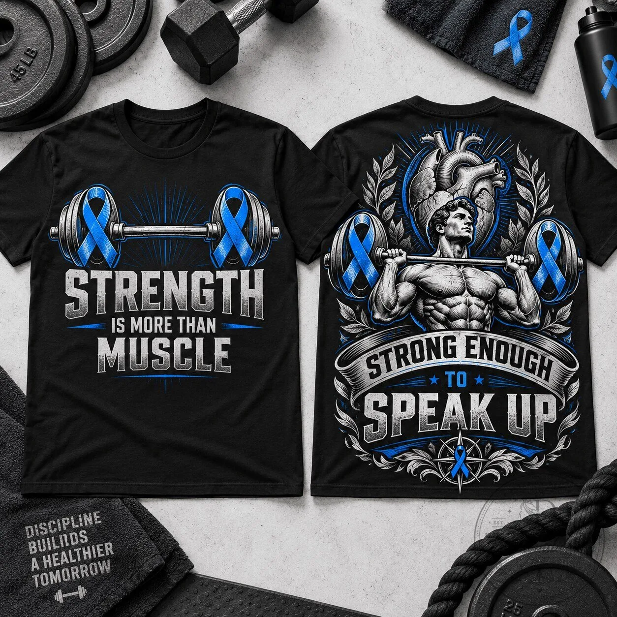 Men's Health Awareness Strength Is More Than Muscle T-Shirt 5 Men
