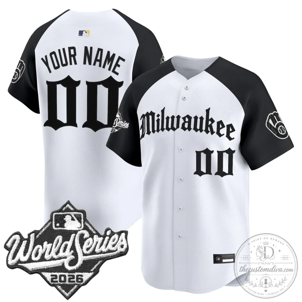 2026 World Series Baseball Jersey in Gothic Style for Milwaukee Brewers 2026 World Series Baseball Jersey in Gothic Style for Milwaukee Brewers