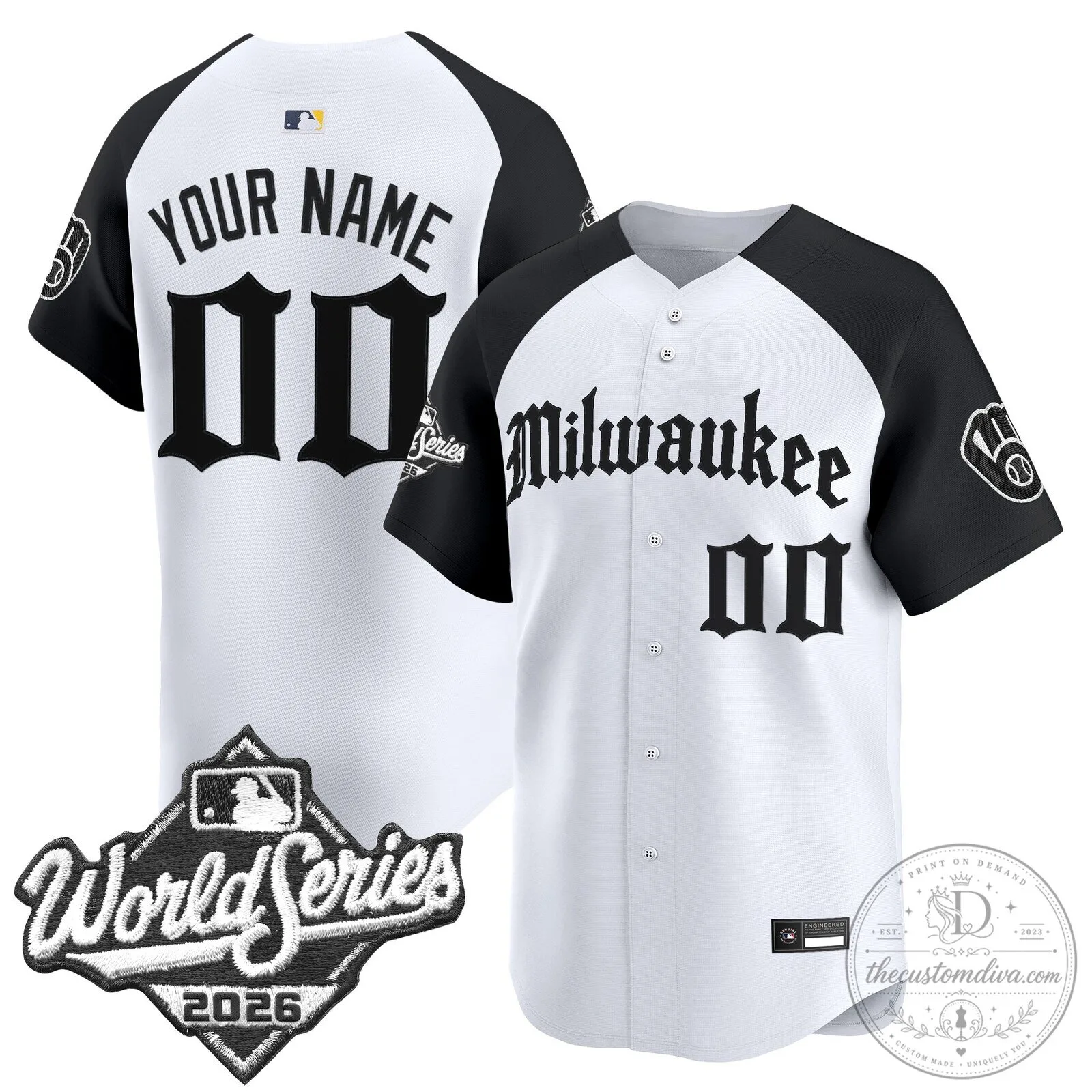 2026 World Series Baseball Jersey in Gothic Style for Milwaukee Brewers