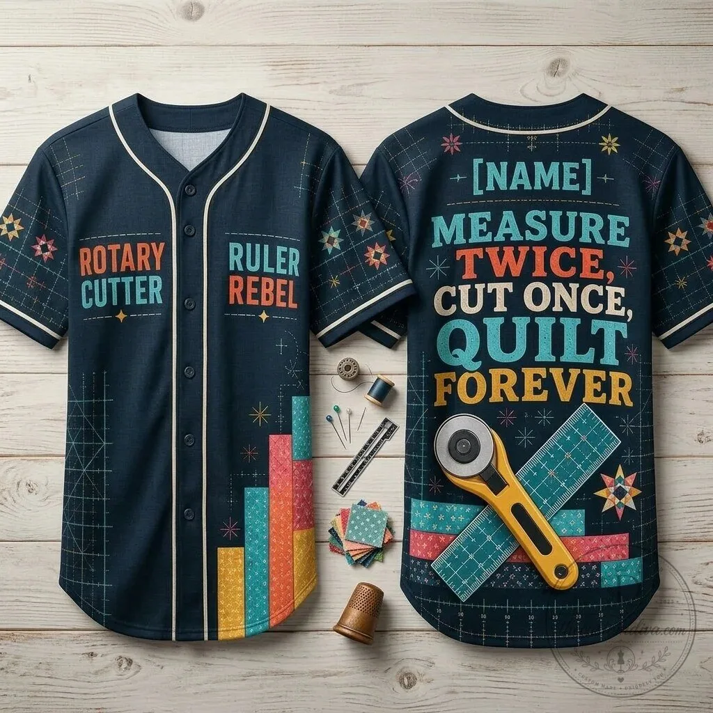 Personalized Quilting Club Baseball Jersey - Measure Twice Cut Once Quilt Forever 2 Personalized Quilting Club Baseball Jersey - Measure Twice Cut Once Quilt Forever