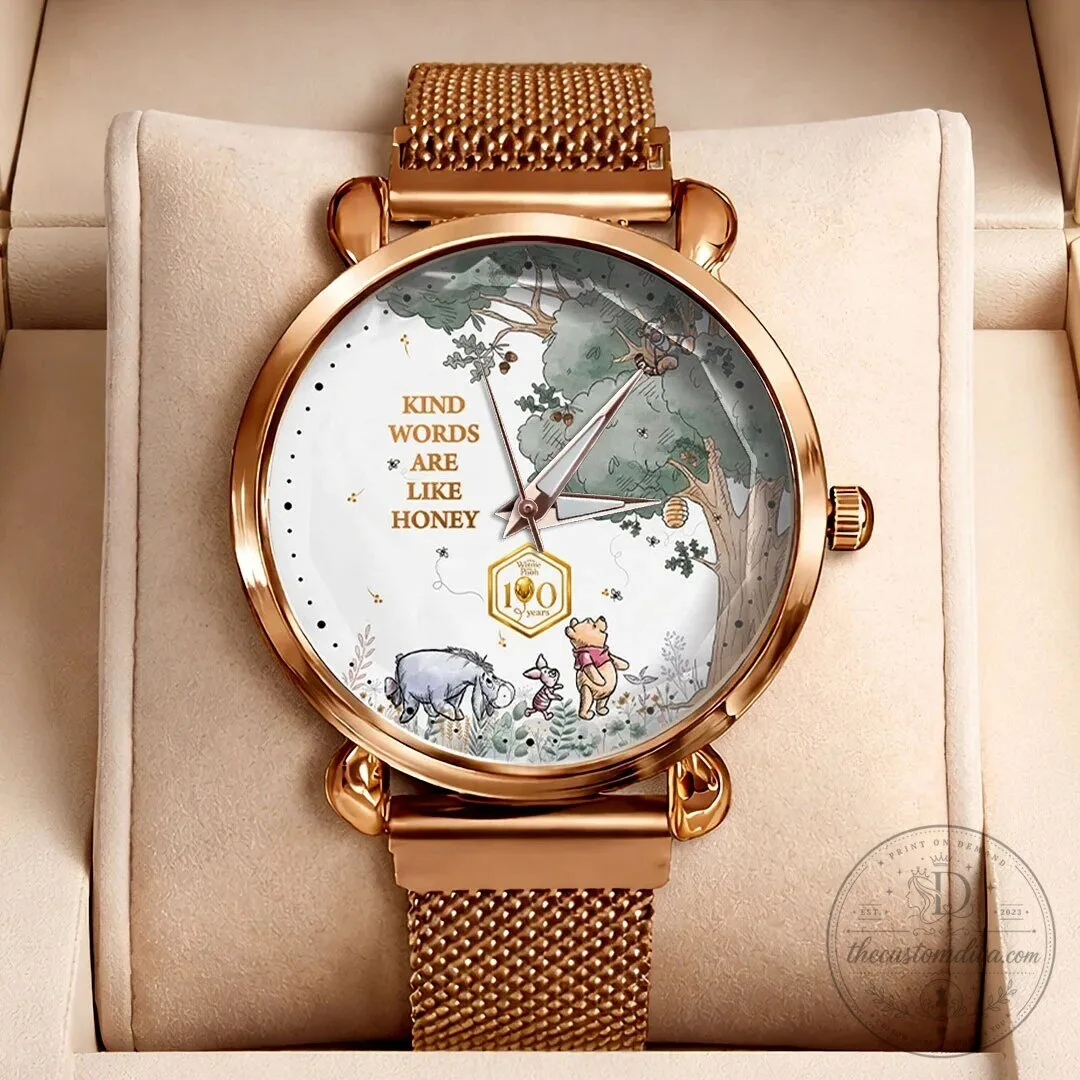 Winnie the Pooh 100th Anniversary Kind Words Are Like Honey Rose Gold Watch