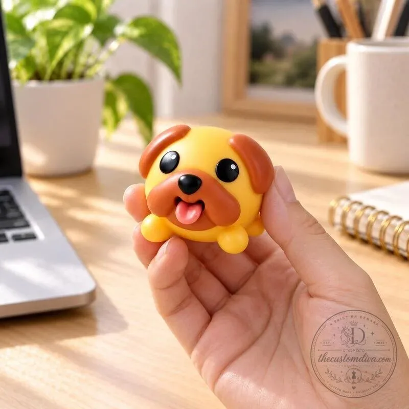 Funny Squeeze-to-Pop Tongue Pug Dog Fidget Toy Stress Relief