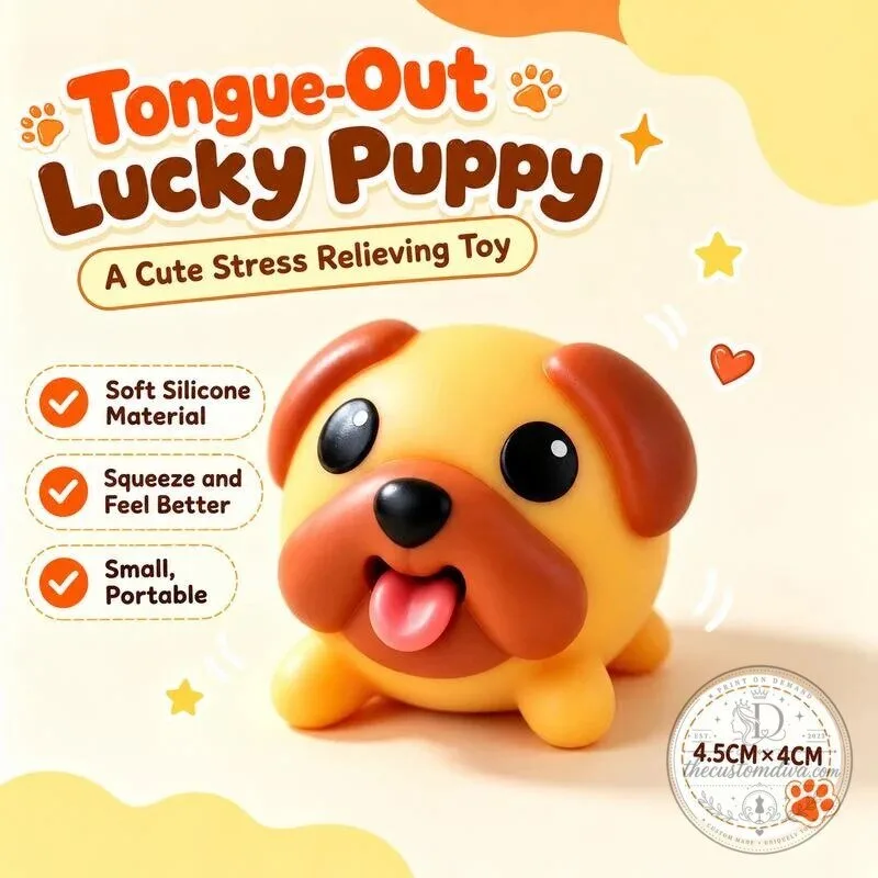 Funny Squeeze-to-Pop Tongue Pug Dog Fidget Toy Stress Relief 7 Funny Squeeze-to-Pop Tongue Pug Dog Fidget Toy Stress Relief