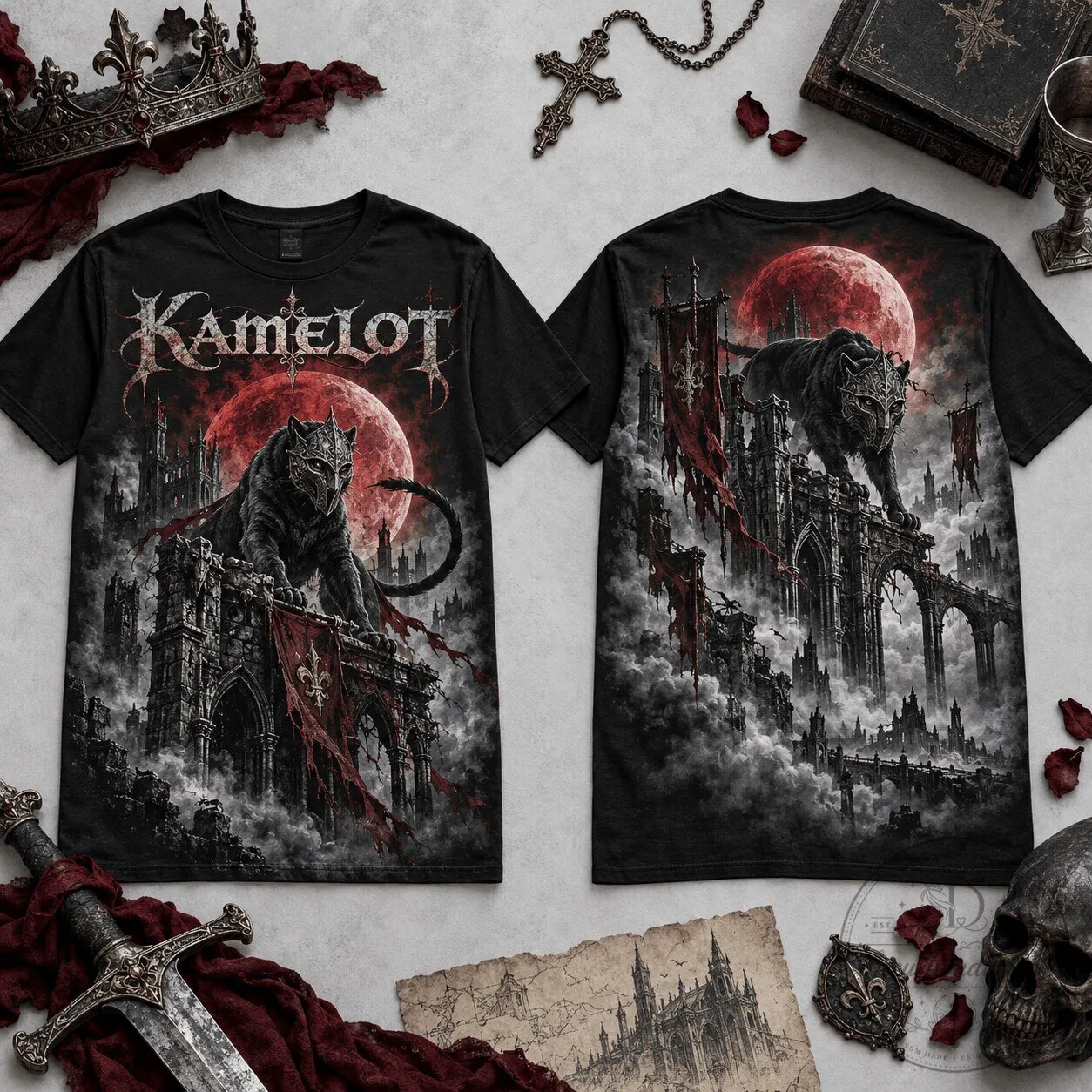 Kamelot Shadow Panther Blood Moon Gothic Metal Band Music Fan T-Shirt 5 Kamelot Shadow Panther Blood Moon Gothic Metal Band Music Fan T-Shirt