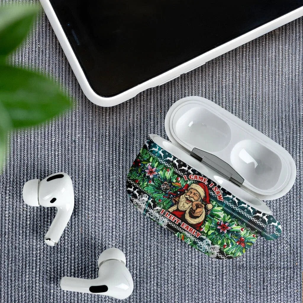 Funny Santa Claus Christmas I Came I Saw I Left Early AirPods Case 13 Funny Santa Claus Christmas I Came I Saw I Left Early AirPods Case