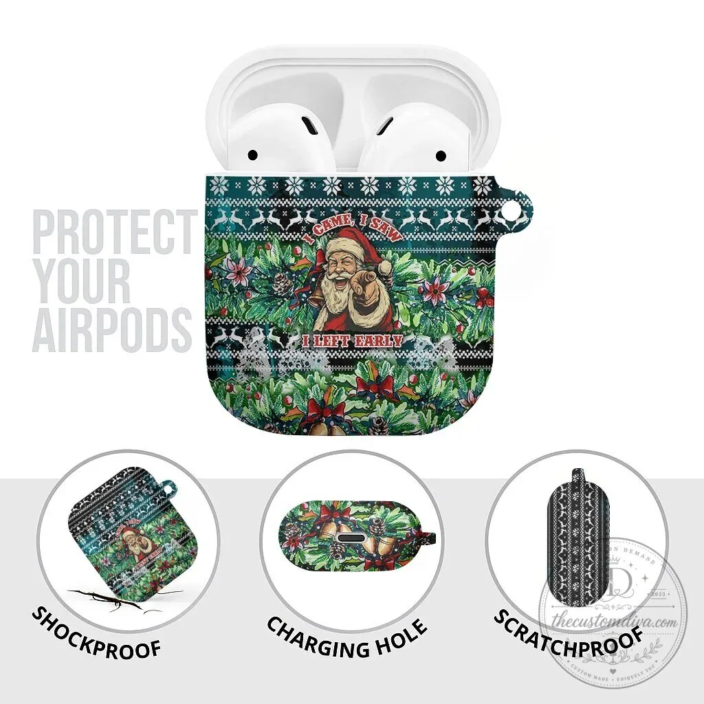 Funny Santa Claus Christmas I Came I Saw I Left Early AirPods Case 15 Funny Santa Claus Christmas I Came I Saw I Left Early AirPods Case