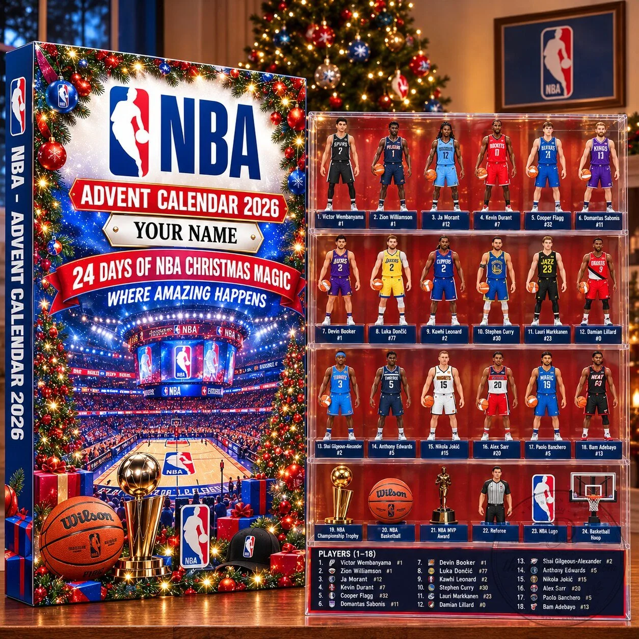 National Basketball Association Advent Calendar 2026 Christmas Gift Box
