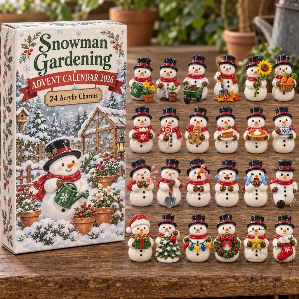 Snowman Gardening Advent Calendar 2026 with 24 Acrylic Charms Christmas Countdown Snowman Gardening Advent Calendar 2026 with 24 Acrylic Charms Christmas Countdown 2D