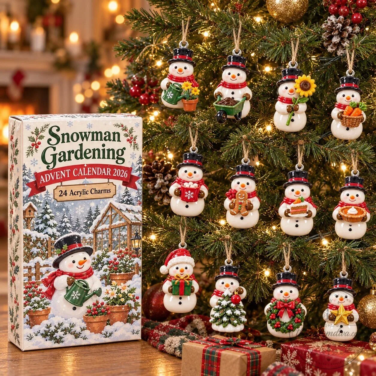 Snowman Gardening Advent Calendar 2026 with 24 Acrylic Charms Christmas Countdown 2D 7 Snowman Gardening Advent Calendar 2026 with 24 Acrylic Charms Christmas Countdown