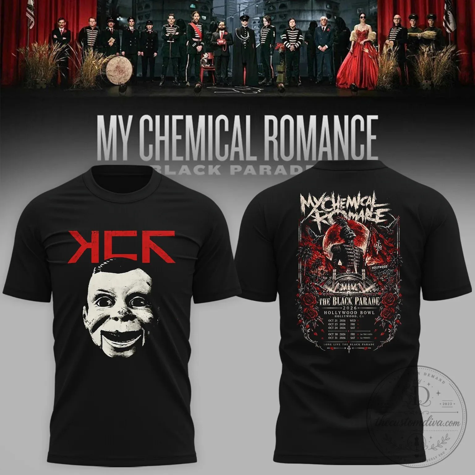 My Chemical Romance Los Angeles Hollywood Bowl Black Parade T-Shirt